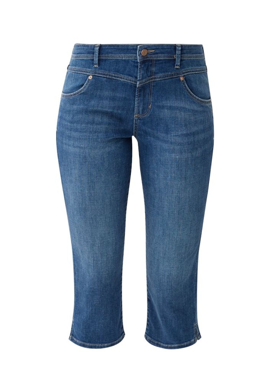 s.Oliver S.Oliver Slim: Capri Jeans Mit Sattelbund Blau S13 2132639 Jeans