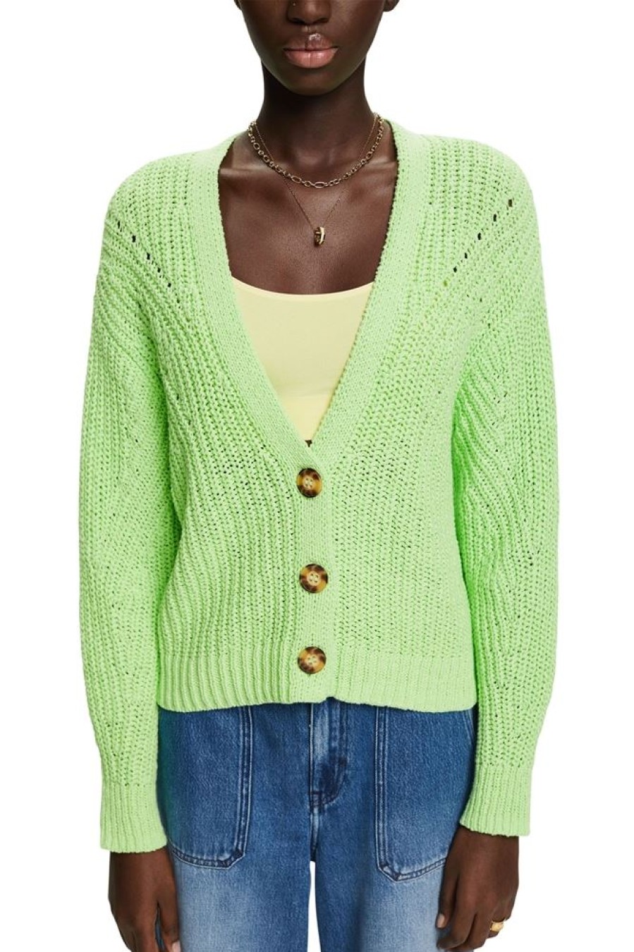 Esprit Esprit Locker Gestrickter Cardigan Grun, Lila S23 023Ee1I327 E320 Citrus Gre Pullover