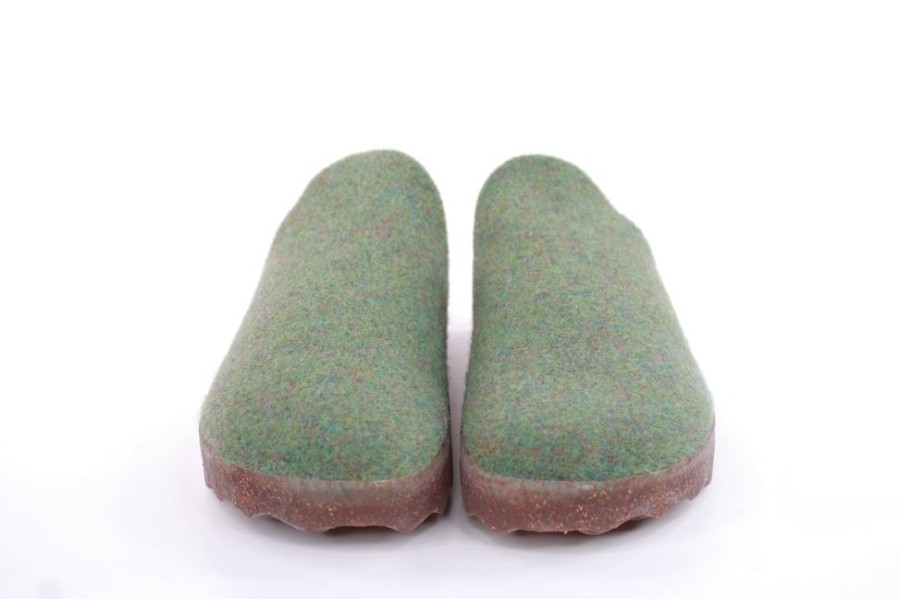 ASPORTUGUESAS Asportuguesas Damen Pantolette Wolle Kork Vegan Nachhaltig Grun S22 P018023053 Moss Green Pantoletten