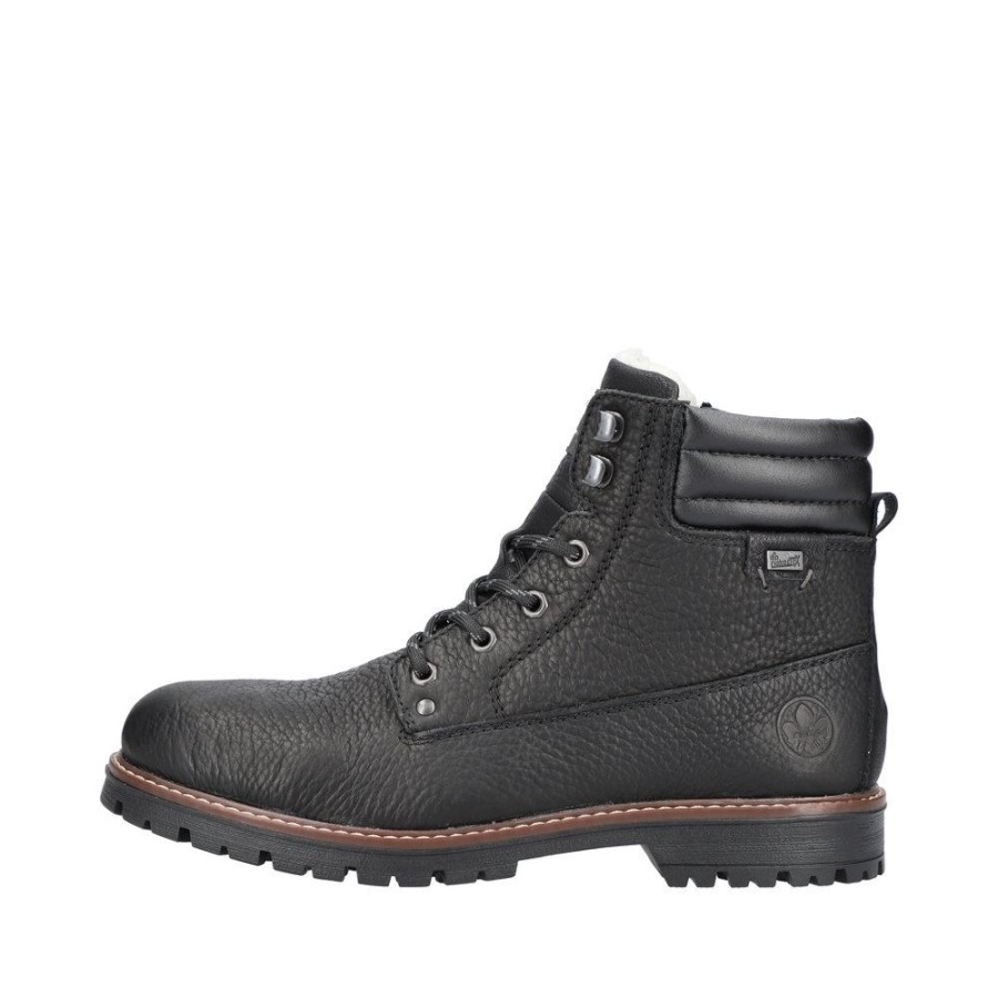 Rieker Rieker Herren Schnurboots Leder Tex- Membran Schurwollfutter Schwarz S23 F3600-00 Schwarz/Nero/Sc Stiefel