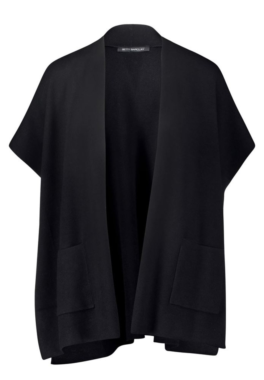 Betty Betty Barclay Strick- Cape Seitenschlitze Schwarz S23 50021036 9045 Black Jacke