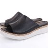 PETER Peter Erikson Damen Pantolette Leder Comfort- Fusbett Weis, Schwarz S13 231536 Pantoletten