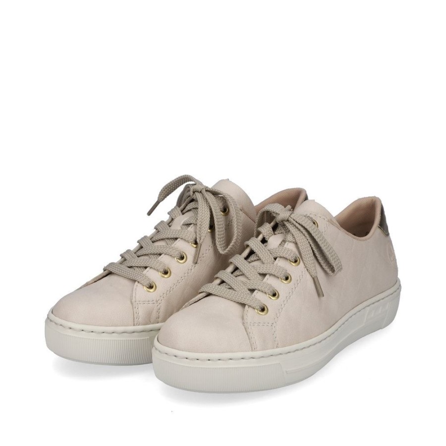 Rieker Rieker Antistress Damen Sneaker Schnurhalbschuh Plateausohle Beige S13 L9800-80 Ivory/Lightgold Sneaker