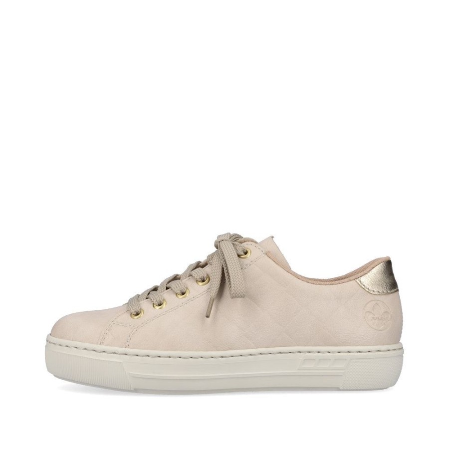 Rieker Rieker Antistress Damen Sneaker Schnurhalbschuh Plateausohle Beige S13 L9800-80 Ivory/Lightgold Sneaker