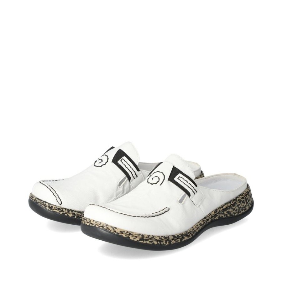 Rieker Rieker Pantolette Clogs Weis 46393-80 Bianco Pantoletten