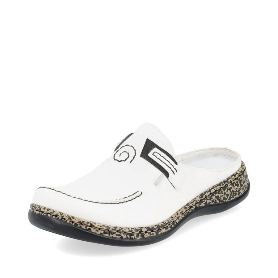 Rieker Rieker Pantolette Clogs Weis 46393-80 Bianco Pantoletten