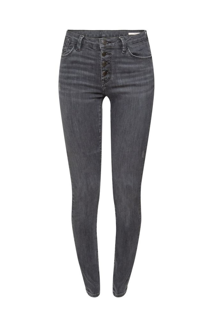 Esprit Esprit Jeans Mit Stretchkomfort Knopfleiste Grau S23 092Ee1B323 E922 Grey Mediu Jeans