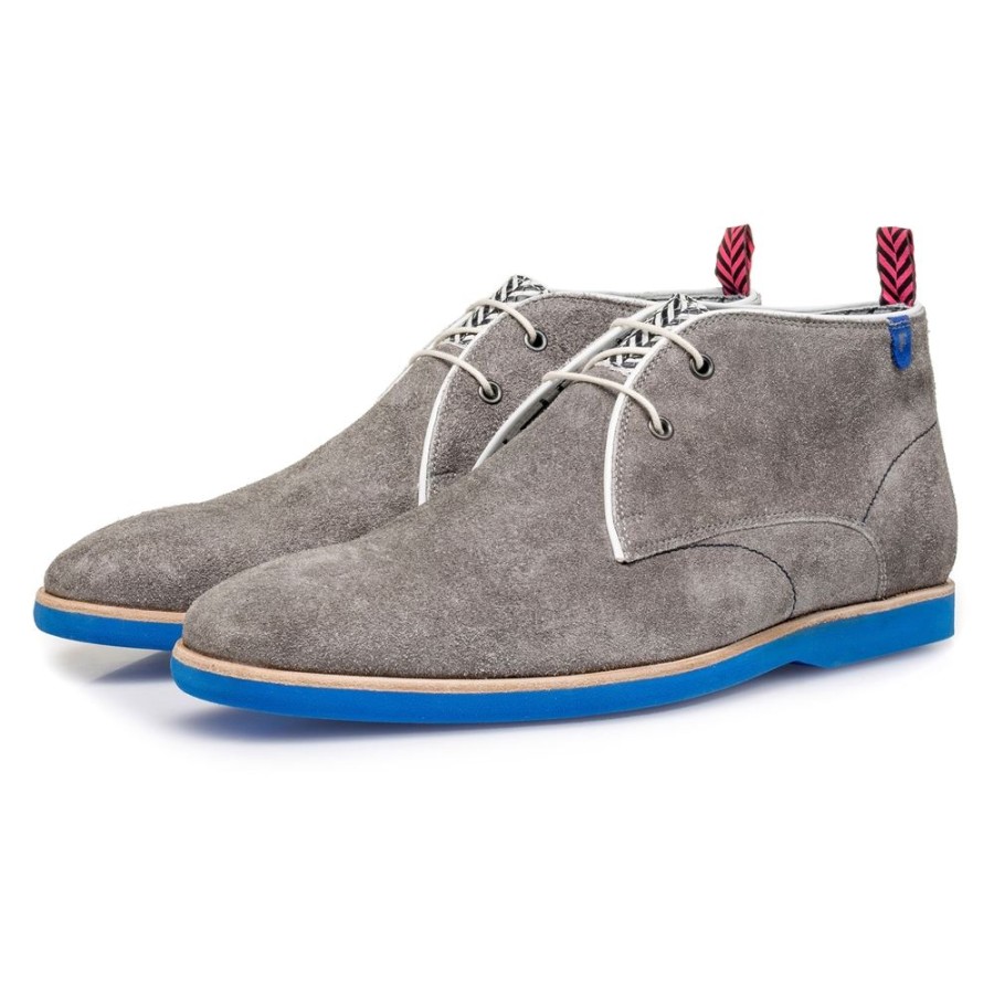 Floris Floris Van Bommel Schnurschuh Grau 10014/03 Grey Slipper