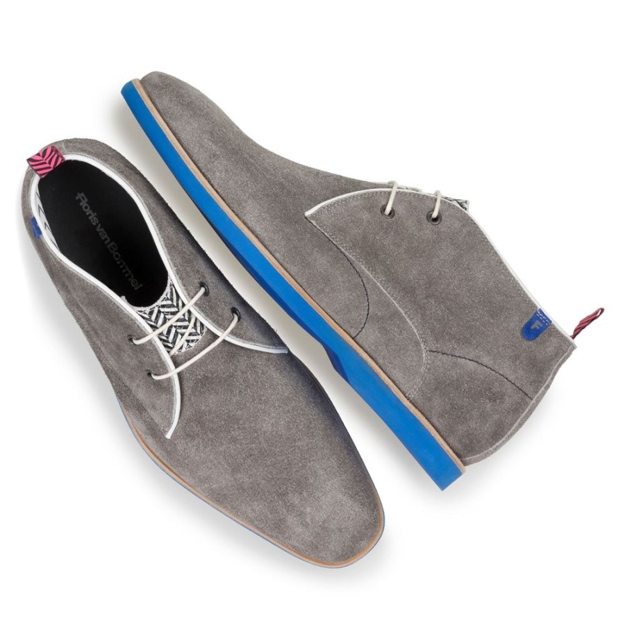 Floris Floris Van Bommel Schnurschuh Grau 10014/03 Grey Slipper