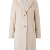 S.Oliver S.Oliver Wollmix-Mantel Mit Reverskragen Beige & Schwarz S23 2116815 Jacke