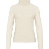 OPUS Opus Rollkragenshirt Sedin Ecovero Viskose Mix Rippstruktur Beige S22 10112110863146 1006 Soft Cream T-Shirt