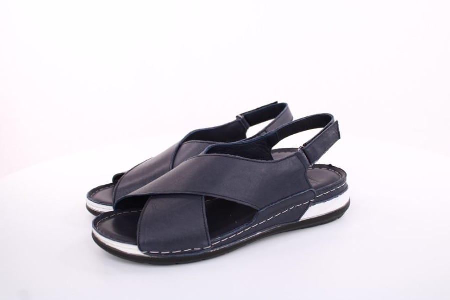 PETER Peter Erikson Damen Sandale Leder Comfort- Fusbett Blau S13 221530 Navy Sandalen