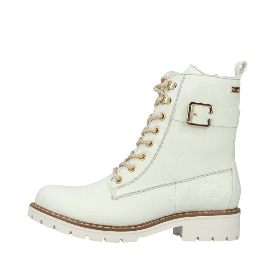 Rieker Rieker Damen Schnurstiefel Tex-Membran Weis S23 Y9126-80 Dirtywhite Stiefel