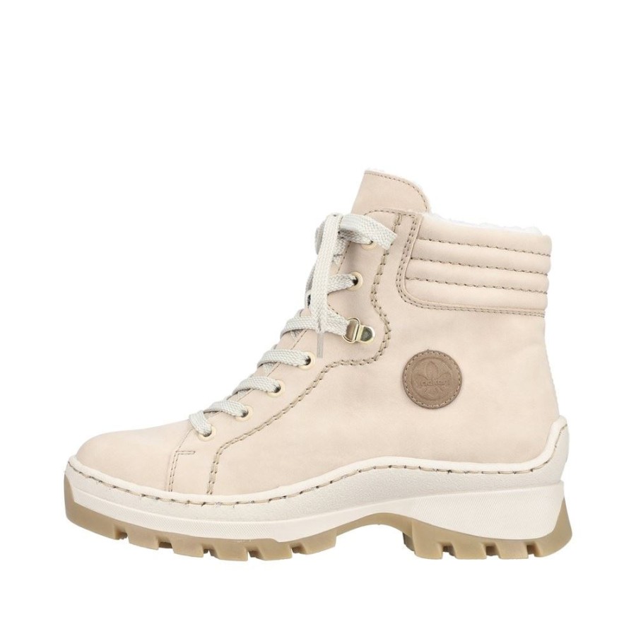 Rieker Rieker Antistress Damen Schnurboot Markanter Sohle Warmfutter Beige S22 X9334-62 Ginger/Fango Stiefel