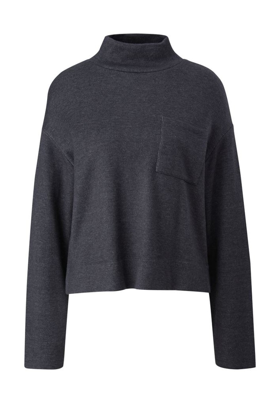 s.Oliver S.Oliver Damen Sweatshirt Pullover Viskosemix Grau S23 2138234 9898 Grey/Black Pullover