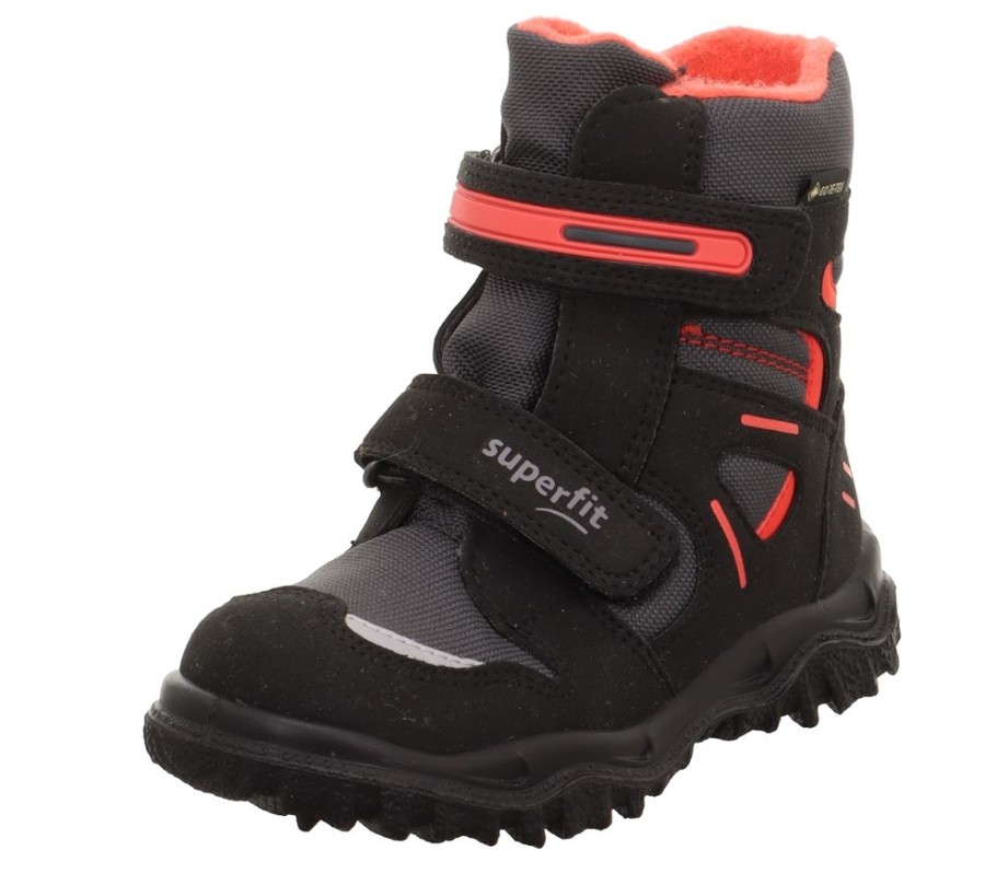 superfit Superfit Husky Boots Mit Klettverschluss, Gore-Tex Membrane, Wechselbare Einlegesohle, S23 1-809080-0020 Schwarz/Rot Stiefel