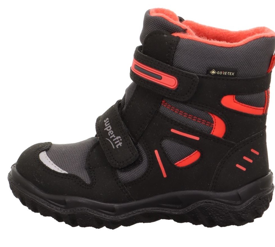 superfit Superfit Husky Boots Mit Klettverschluss, Gore-Tex Membrane, Wechselbare Einlegesohle, S23 1-809080-0020 Schwarz/Rot Stiefel