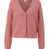 QS Qs Desinged By Strickcardigan V- Ausschnitt Knopfleiste Rosa,Lila, Schwarz S22 2125126 2068 Orange Jacke