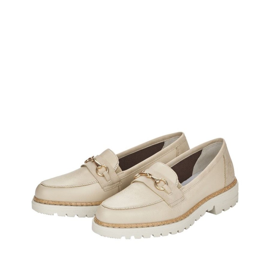 Rieker Rieker Antistress Slipper Loafer Leder Beige S12 54862-80 Offwhite/Cliff Slipper