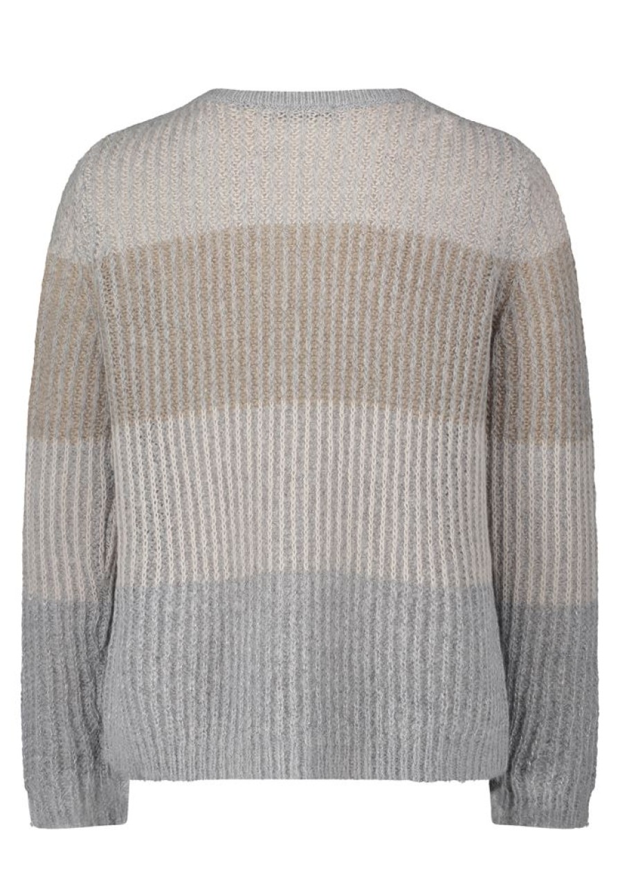 Betty Betty Barclay Strickpullover Woolanteil Grau S23 59852158 7993 Patch Beig Pullover