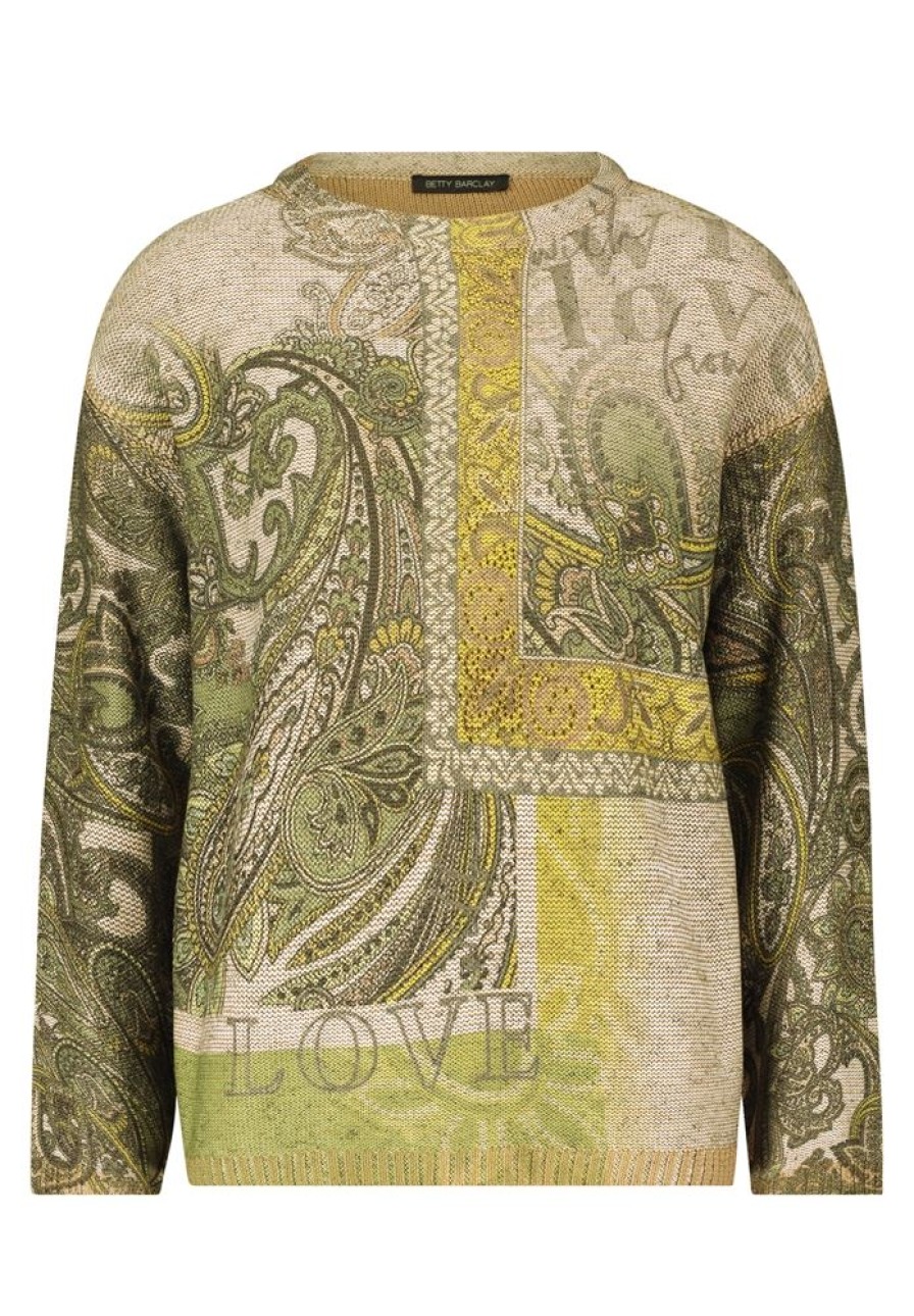 Betty Betty Barclay Strickpullover Paisley- Muster Beige S23 59762213 7856 Beige/Gree Pullover