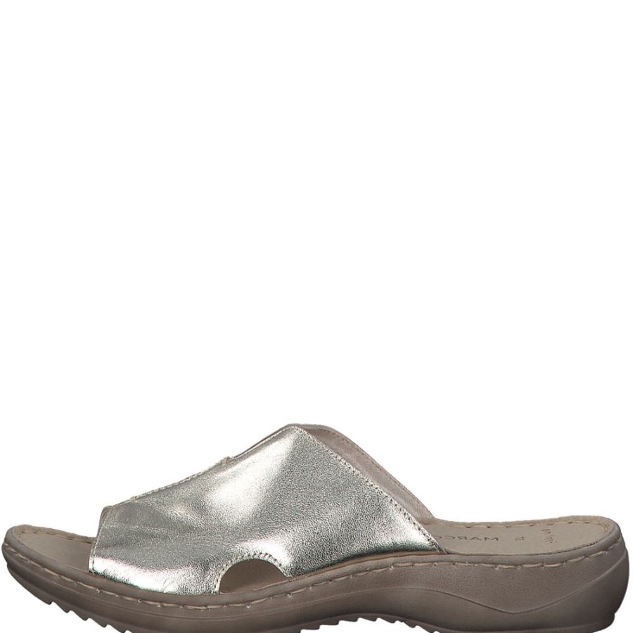 Marco Marco Tozzi Pantolette Leder Weis, Platinum S13 2-2-27901-20 Pantoletten