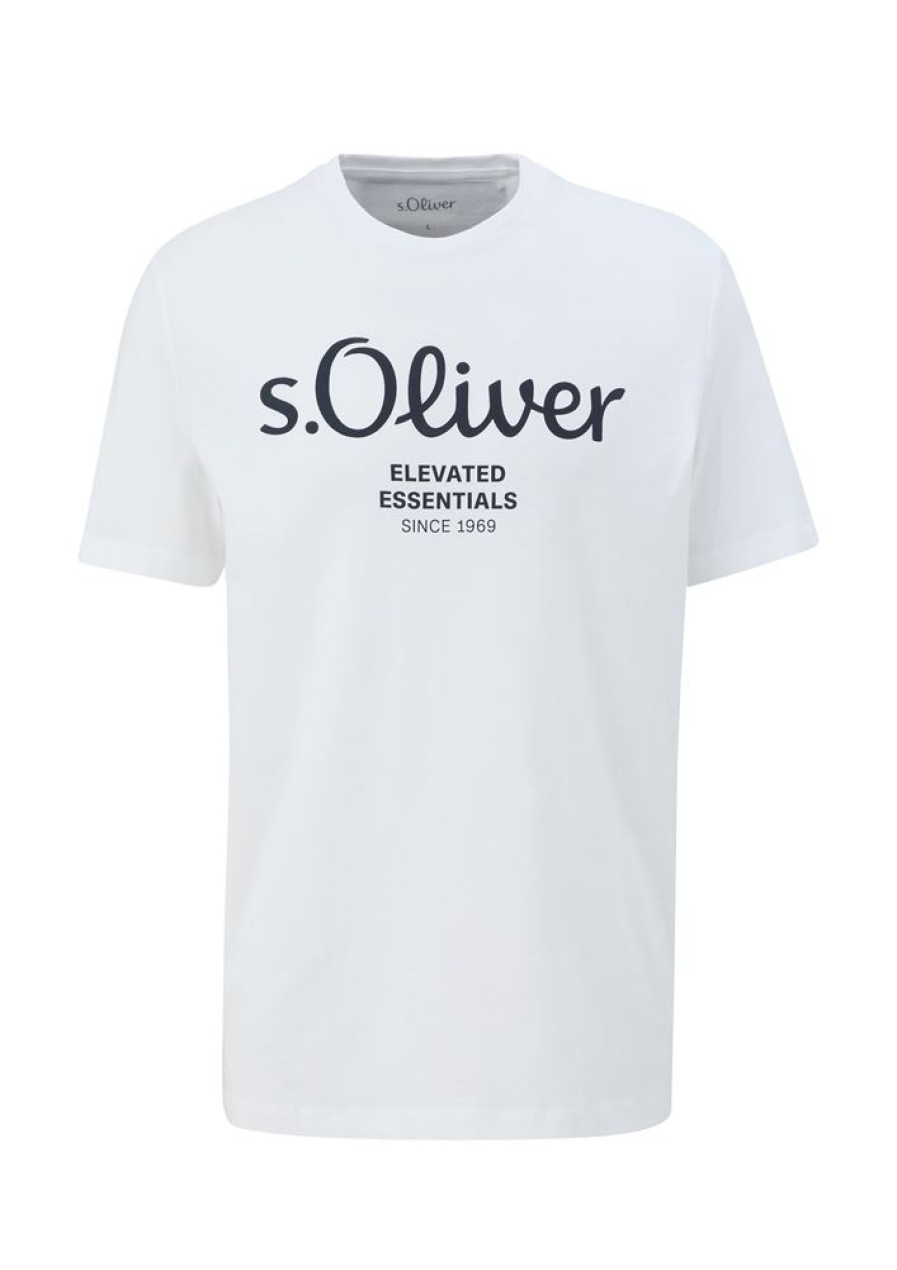 S.Oliver S.Oliver T-Shirt Mit Label-Print Weis, Grau, Schwarz Nos 2139909 T-Shirt