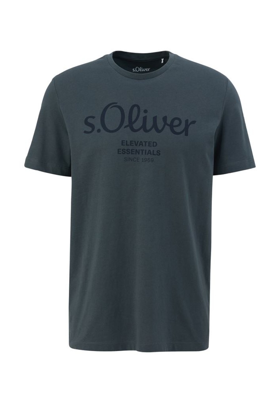 S.Oliver S.Oliver T-Shirt Mit Label-Print Weis, Grau, Schwarz Nos 2139909 T-Shirt