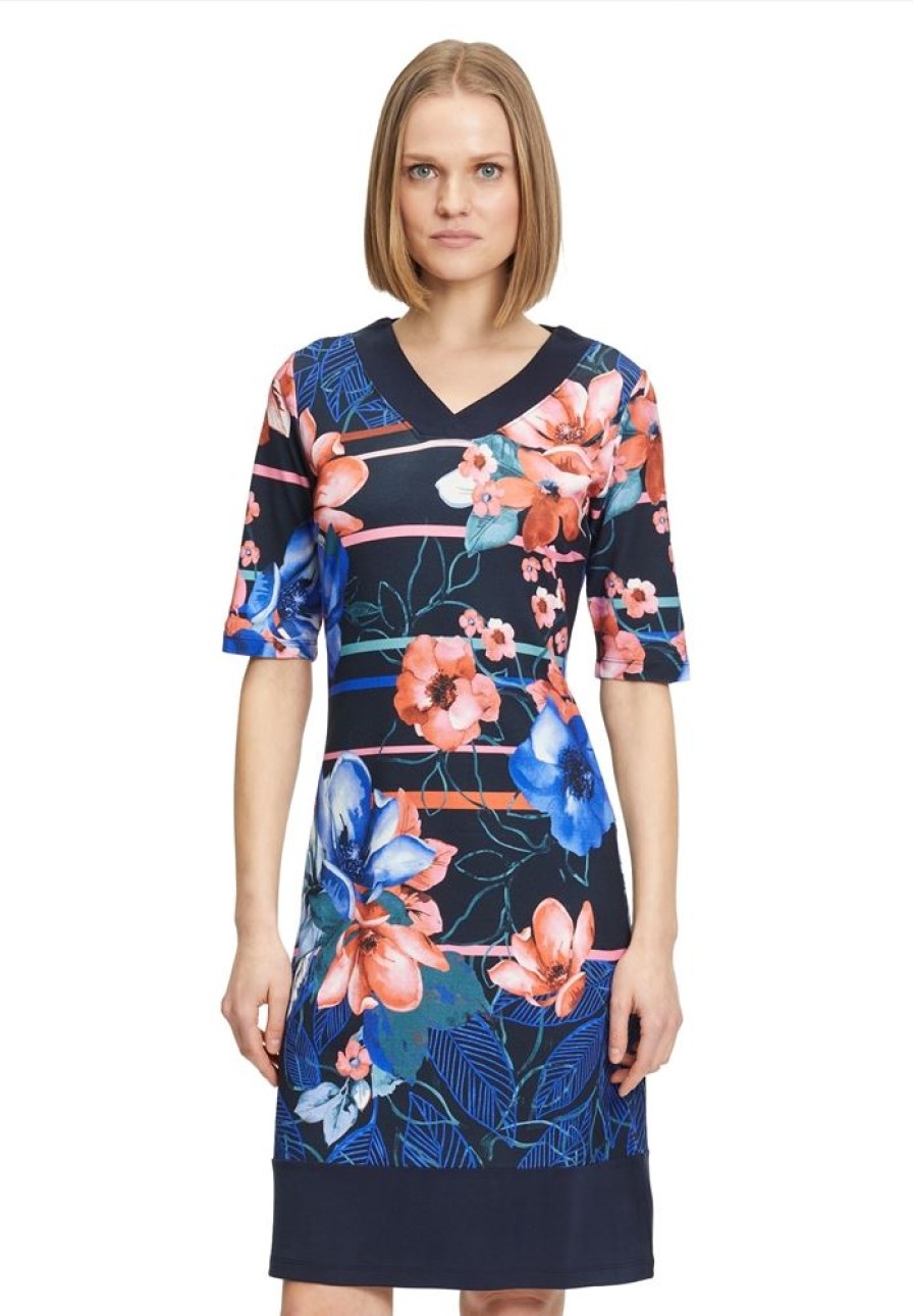 Betty Betty Barclay Kleid Shirtkleid Floral S13 13611877 8847 Dark Blue- Kleid