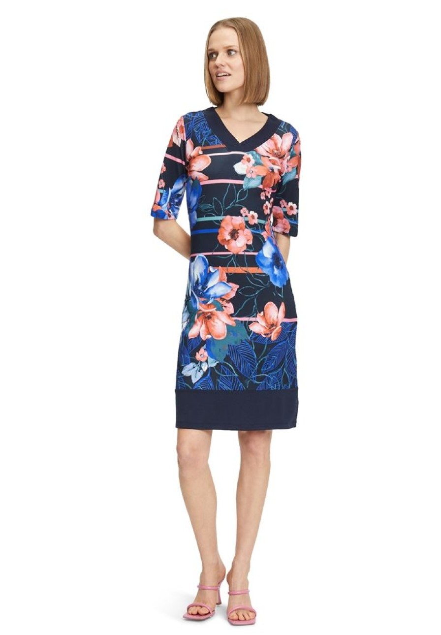 Betty Betty Barclay Kleid Shirtkleid Floral S13 13611877 8847 Dark Blue- Kleid