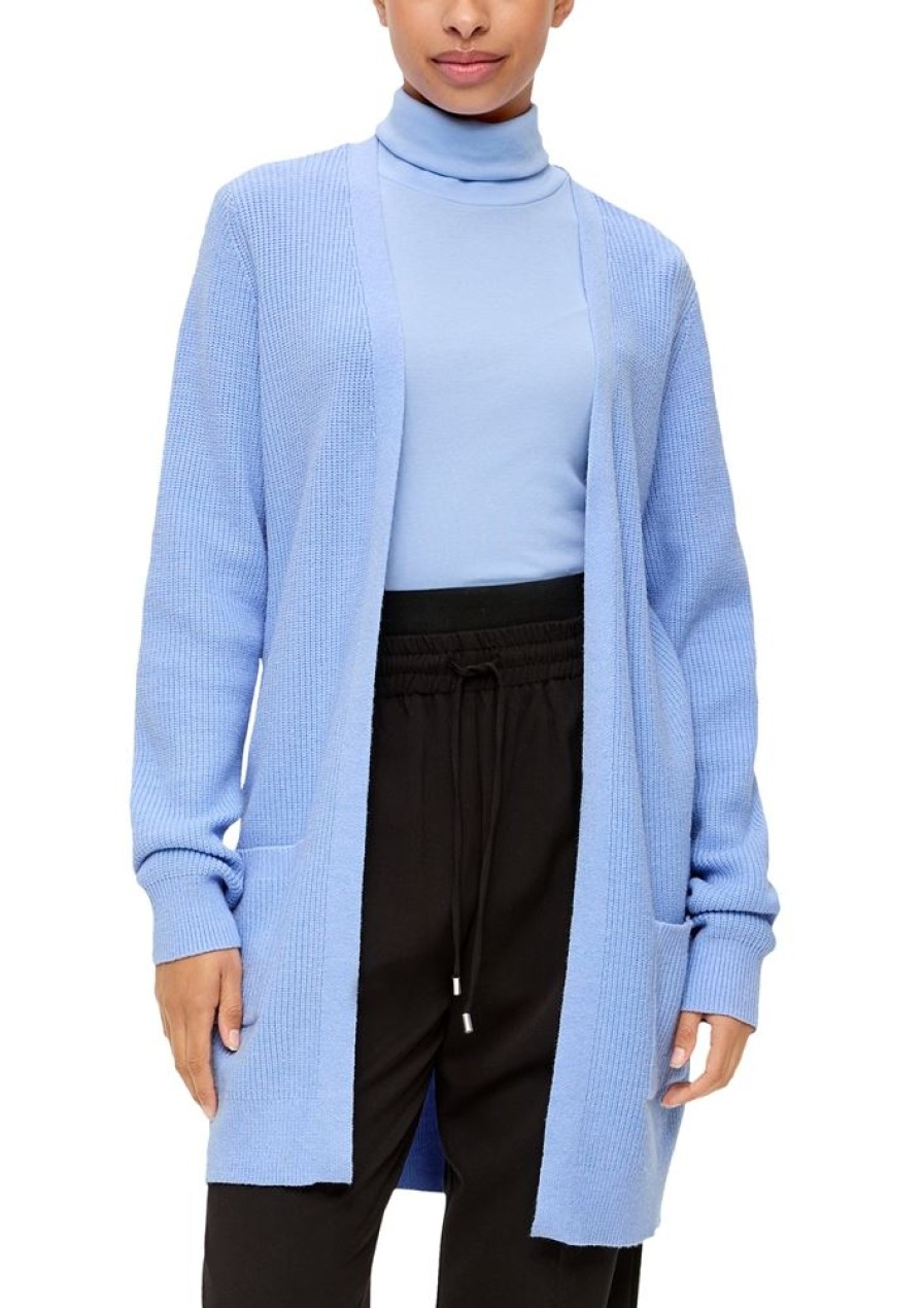 QS Qs By S.Oliver Longcardigan Aus Viskosemix S23 2137871 5327 Blue Jacke