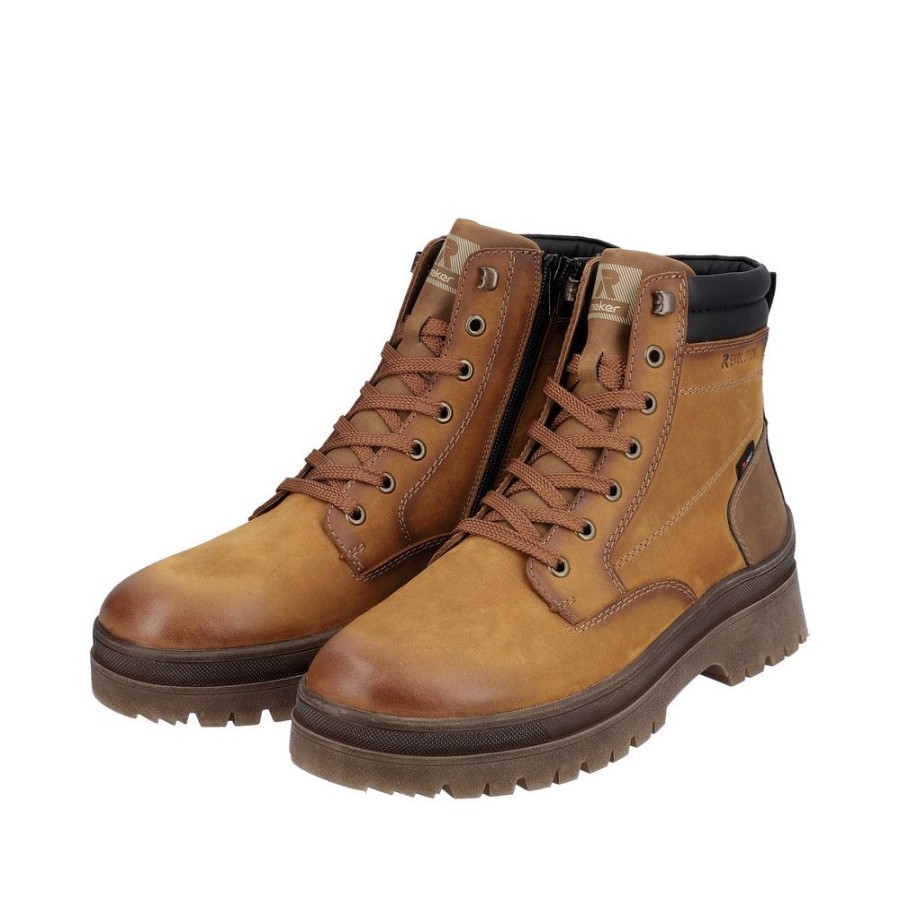 Rieker Rieker Evolution Herren Stiefel Echtes Leder, Komfortweite, Tex-Membran Braun S23 U0272-68 Butterscotch/Nu Stiefel