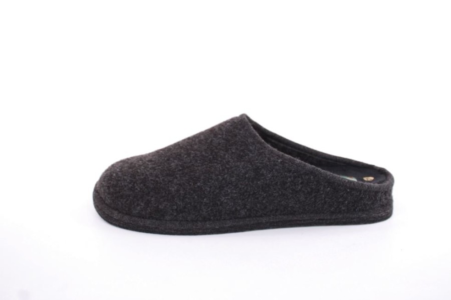 s`knöpfli S`Knopfli Herren Hausschuh Pantoffel Filz Filzsohle Grau S22 523 Negro Hausschuhe