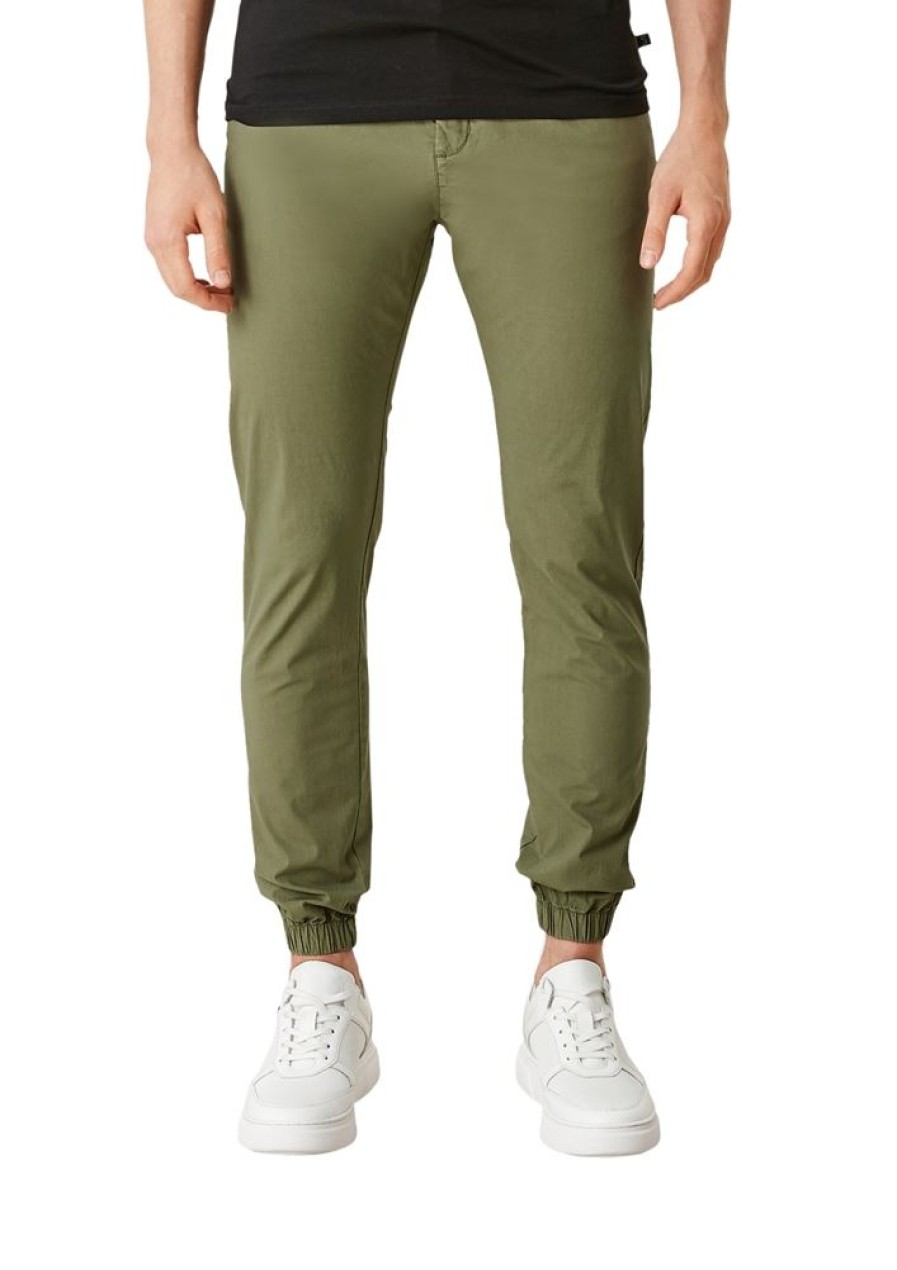 QS Qs Designed By Herren Jogpants Tapered Leg- Hose Grun S12 2113726 7812 Khaki/Oliv Hose