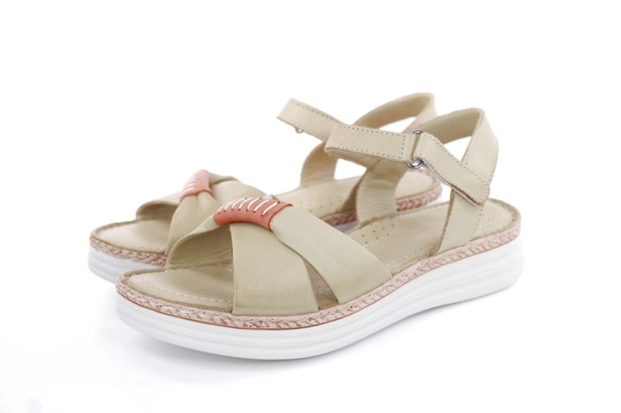 PETER Peter Erikson Damen Sandale Leder Comfort- Fusbett Weis, Grun S13 231533 Sandalen