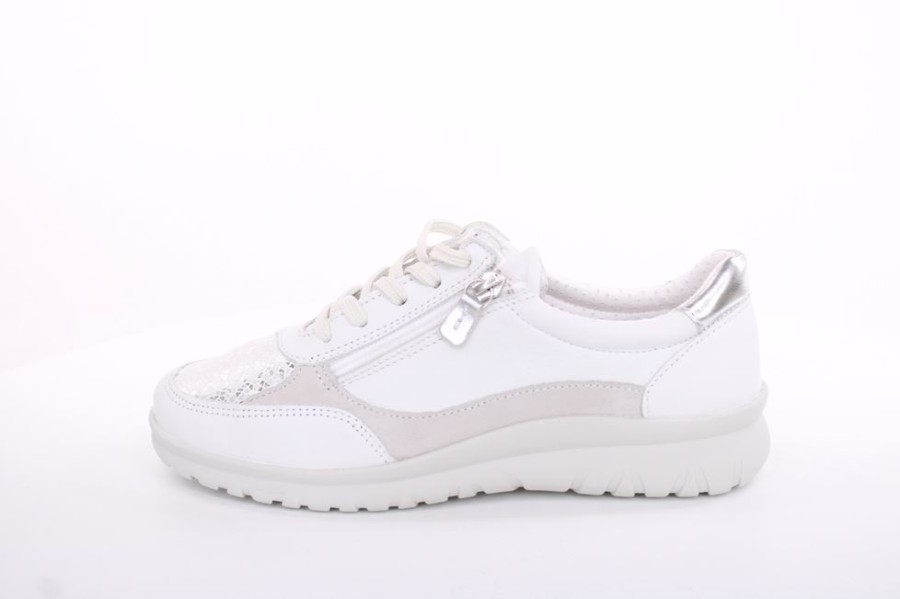 ACO Aco Dahli 09 Damen Sneaker Leder Wechselfusbett Weis S13 1160/10189 4219 White Schnurer