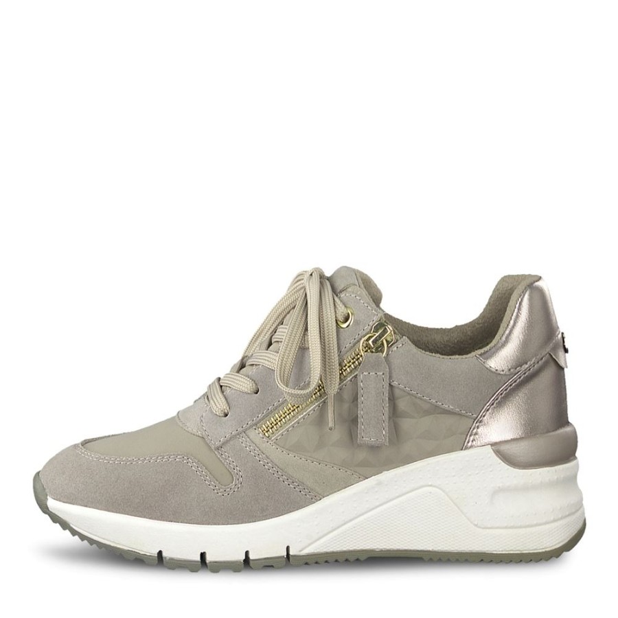 Tamaris Tamaris Sneaker Keilabsatz Wechselfusbett Grau S12 1-1-23702-28 426 Taupe Comb Sneaker