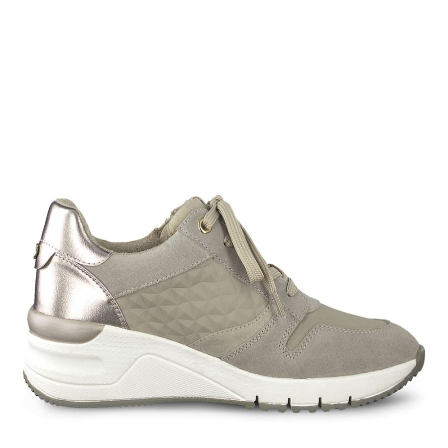 Tamaris Tamaris Sneaker Keilabsatz Wechselfusbett Grau S12 1-1-23702-28 426 Taupe Comb Sneaker