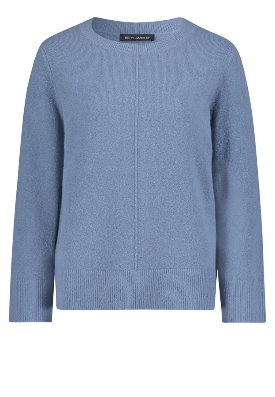 Betty Betty Barclay Feinstrickpullover Rundhalsausschnnitt Blau, Lila S22 57411165 Pullover