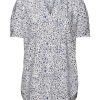 ESPRIT Esprit Lenzing Ecovero : Florale Bluse Mit Schlitz Am Ausschnitt Verschiedene Blumchenprints Weis, Orange, Blau S23 033Ee1F321 Bluse