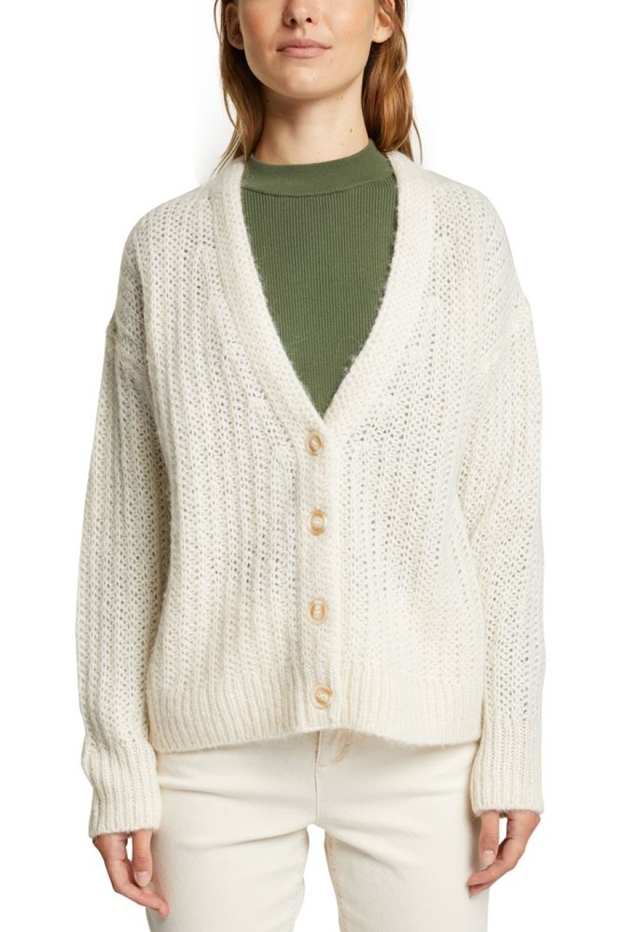 Esprit Esprit Strick Cardigan 100Ee1I334 E285 Sand Pullover