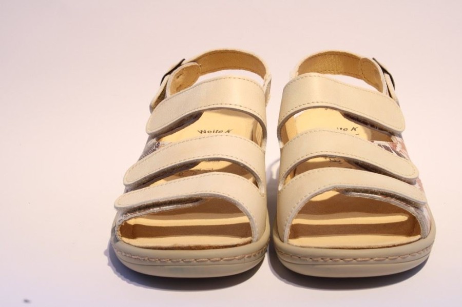 Portina Portina Bequemsandale Wechselfusbett Komplett Leder Beige 10502 Moro Sandalen