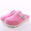 Fuß Fus Bequem Damen Hausschuh Pantolette Zierschnalle Rosa, Blau S23 1100/01 Hausschuhe