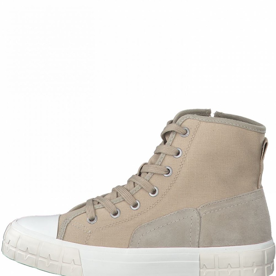 s.Oliver S.Oliver Damen Sneaker Hightop Canvas-Look Beige S12 5-5-25206-28 419 Nature Comb Stiefel