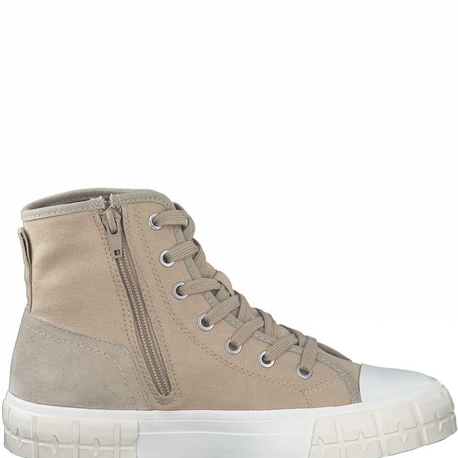 s.Oliver S.Oliver Damen Sneaker Hightop Canvas-Look Beige S12 5-5-25206-28 419 Nature Comb Stiefel