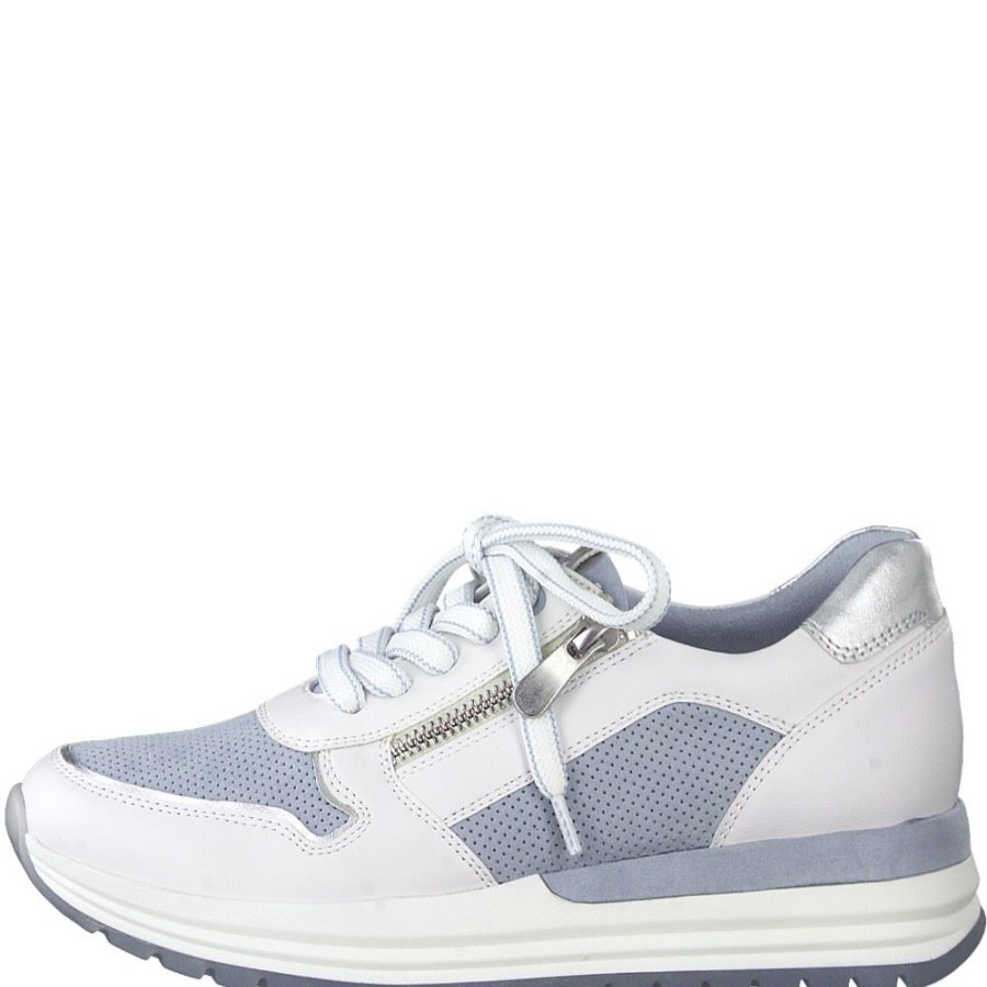 Marco Marco Tozzi Sneaker Reisverschluss Weis Hellblau 2-2-23741-28 181 White/L.Blu Sneaker