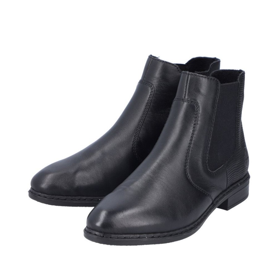 Rieker Rieker Antistress Damen Chelsea- Boots Leder Schwarz S23 71670-00 Schwarz/Schwarz Stiefel