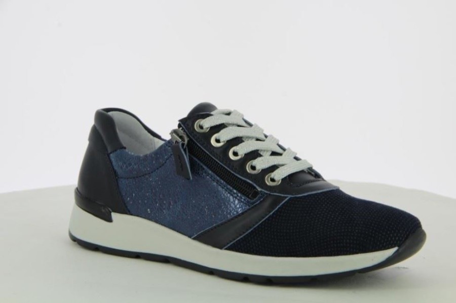 Aco Aco Sneaker Mila Stretch Blau Weis 756/8066 Sneaker