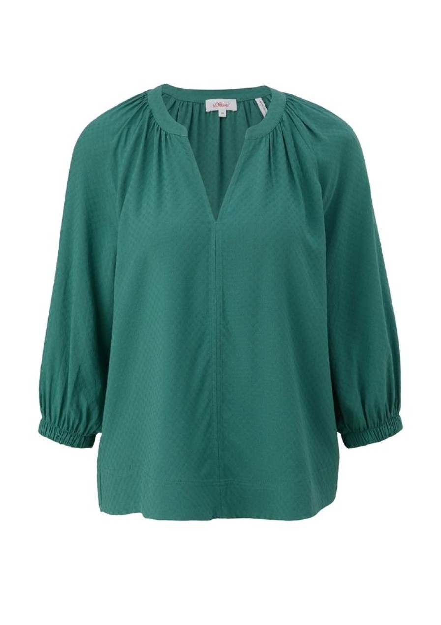 S.Oliver S.Oliver Bluse Aus Viskose Grun S14 2135648 6733 Blue Green Bluse