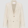 OPUS Opus Blazer Jenga Leinenmix Klappentaschen Helle Streifen Beige S13 10164911342185 20003 Natural G Blazer